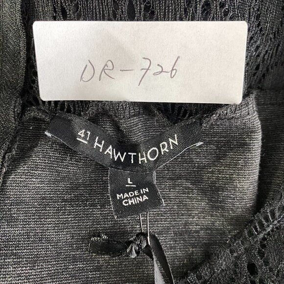 41 Hawthorn‎ Dress Lace Gray Black Short Sleeve Back Zip NWT Women's Large - Picture 2 of 10
